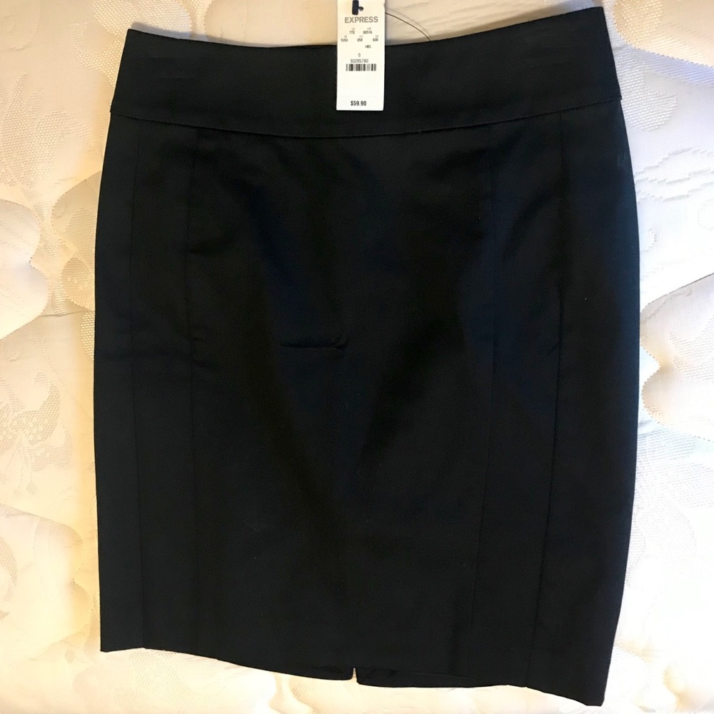 Express Black Mini Slit Pencil Skirt - Size 0 NWT
